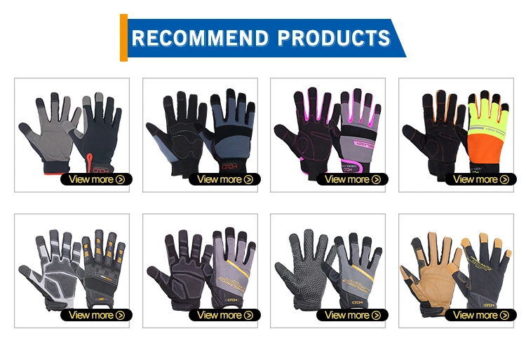 Pri En388 Certified Hi-Viz Safety Construction Padded Vibration-Resistant Mechanic Gloves