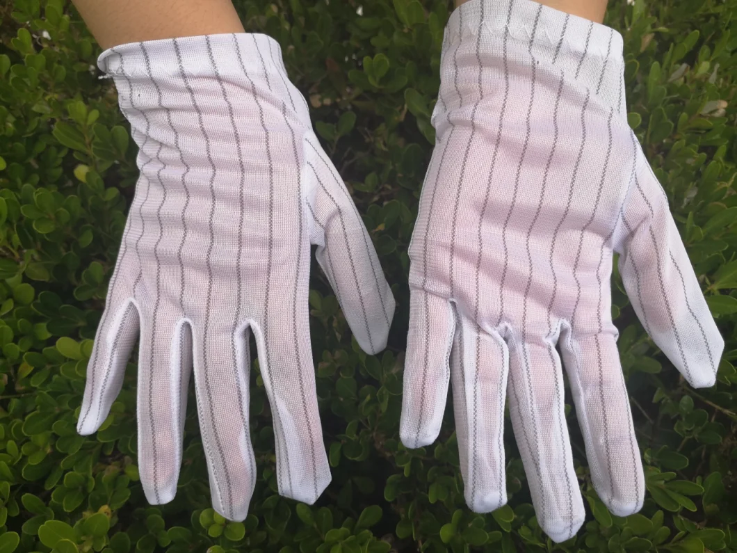 Polyester & Conductive Carbon Fiber Cotton Gloves Anti-Static Work Glove for Gardening Cleaning