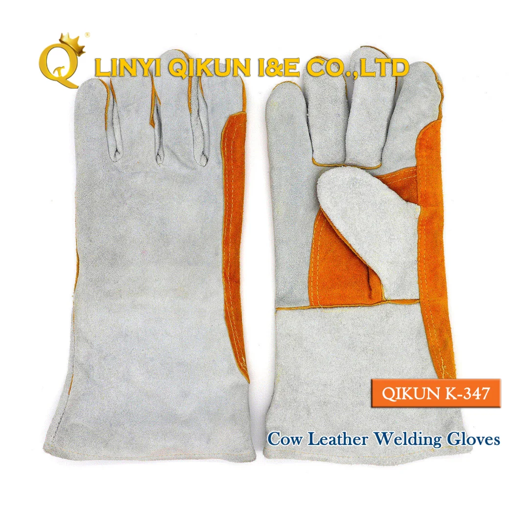 K-347 Full Cow Leather Working Safety Labor Protect Industrial Welding Gloves