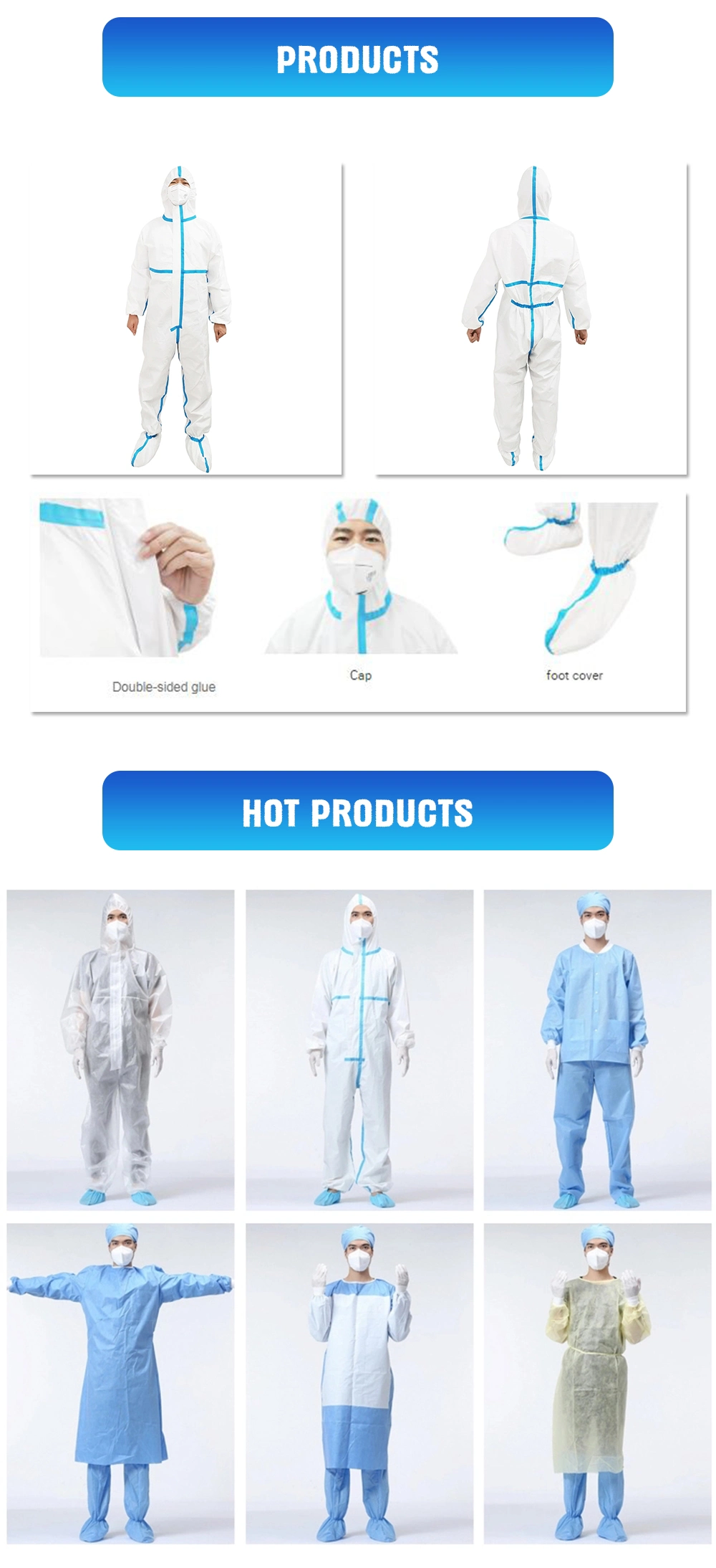 Low Price Disposable Medical Protective Clothing Personal Protective Equipment